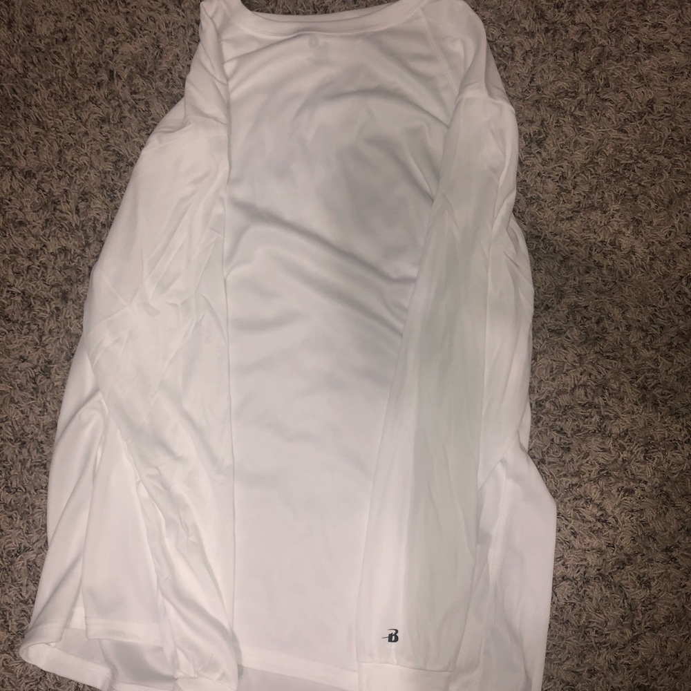 White Long Sleeve Badger T-Shirt Dri fit